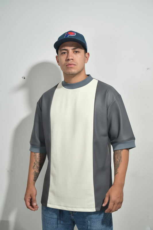 Camiseta Streetwear Oversize Bicolor (Cuero Textil)